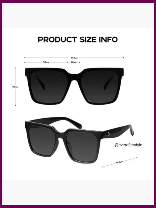 Oversized Square Sunglasses with UV 400 Protection, Retro Style main image 7